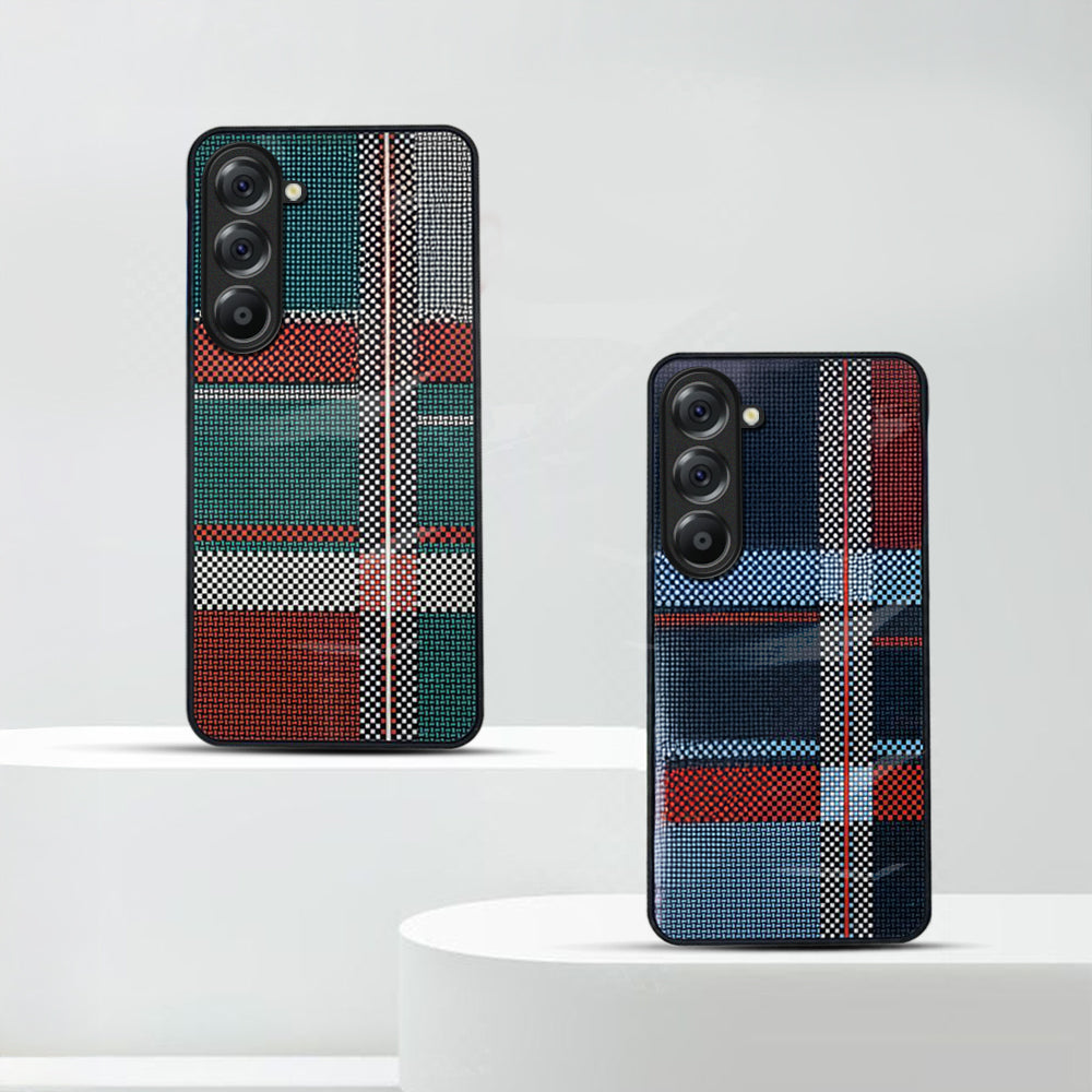 Samsung Galaxy A56 5G Luxury Grid Pattern Glass Back Shockproof Case
