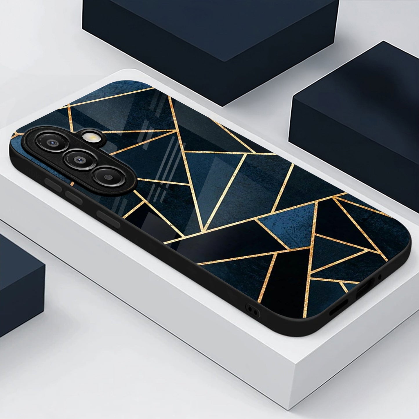 Samsung Galaxy A56 5G Premium Acrylic Shockproof Glass Back Case (Geometric Case)