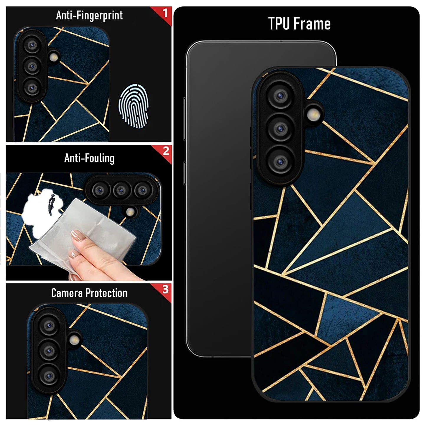 Samsung Galaxy A36 5G Premium Acrylic Shockproof Glass Back Case (Geometric Case)