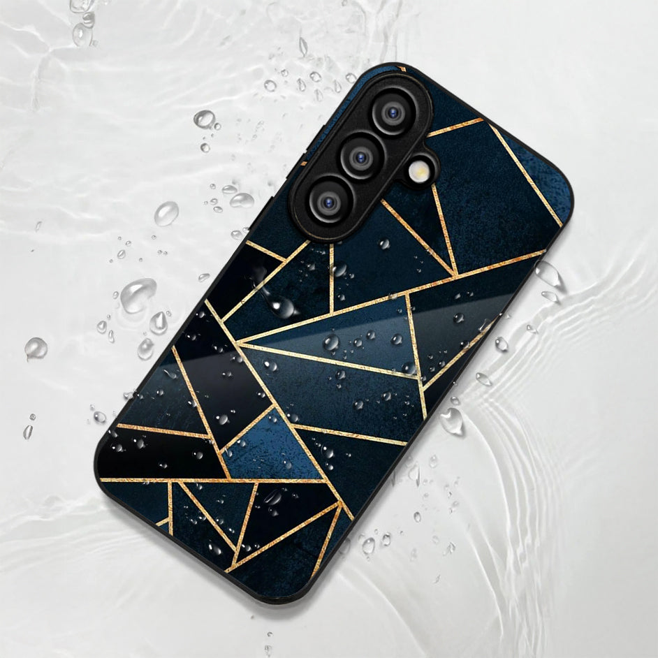 Samsung Galaxy A56 5G Premium Acrylic Shockproof Glass Back Case (Geometric Case)