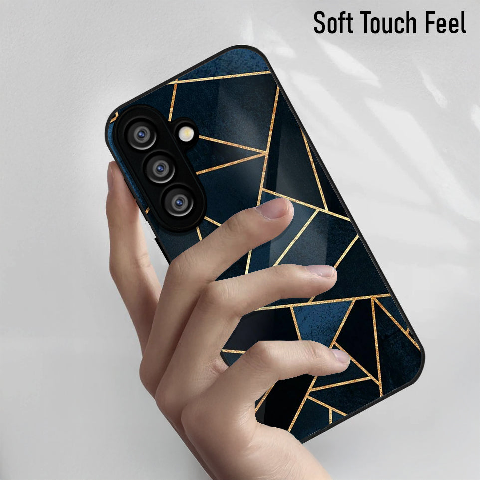 Samsung Galaxy A56 5G Premium Acrylic Shockproof Glass Back Case (Geometric Case)