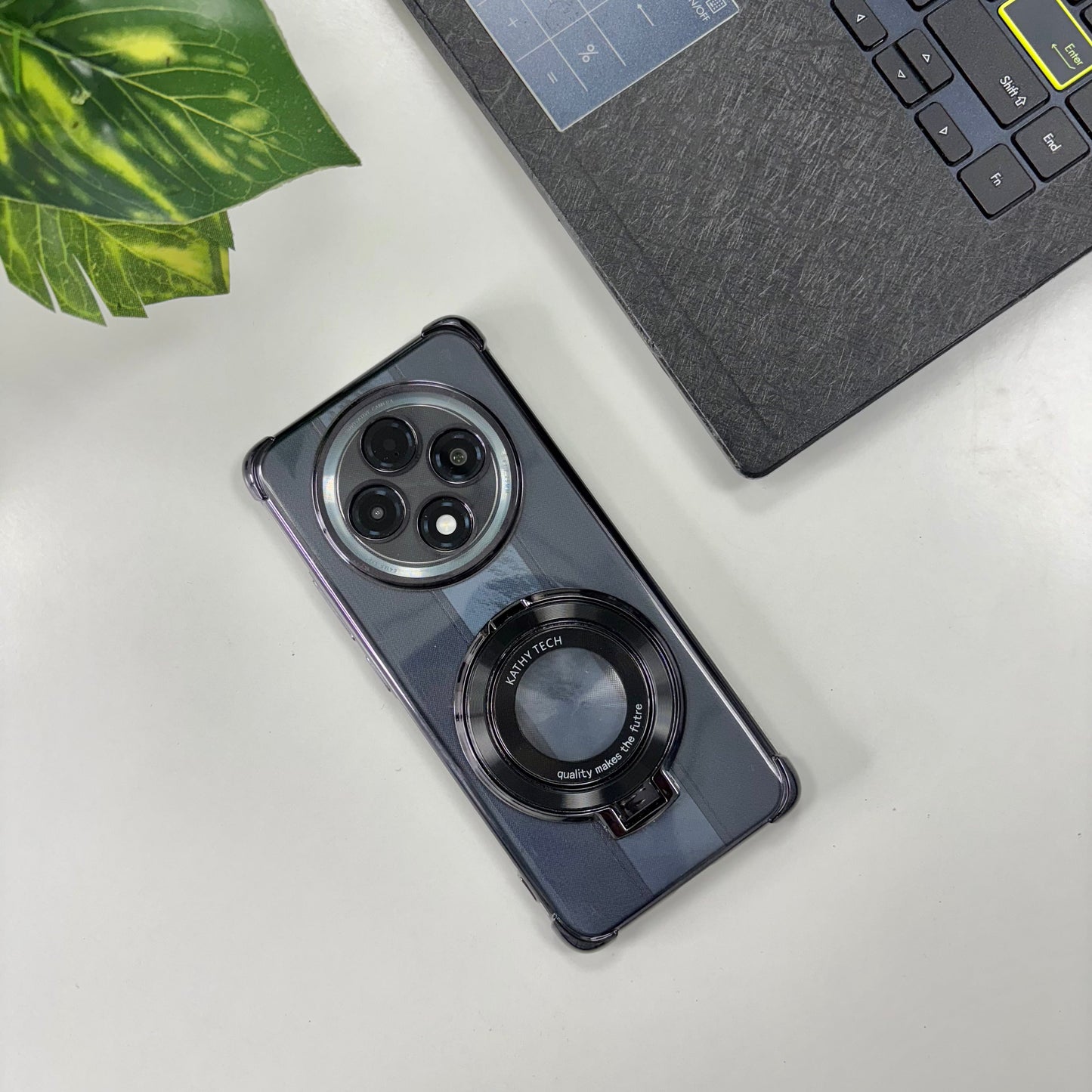 Black Oppo F27 Pro 5G with stand