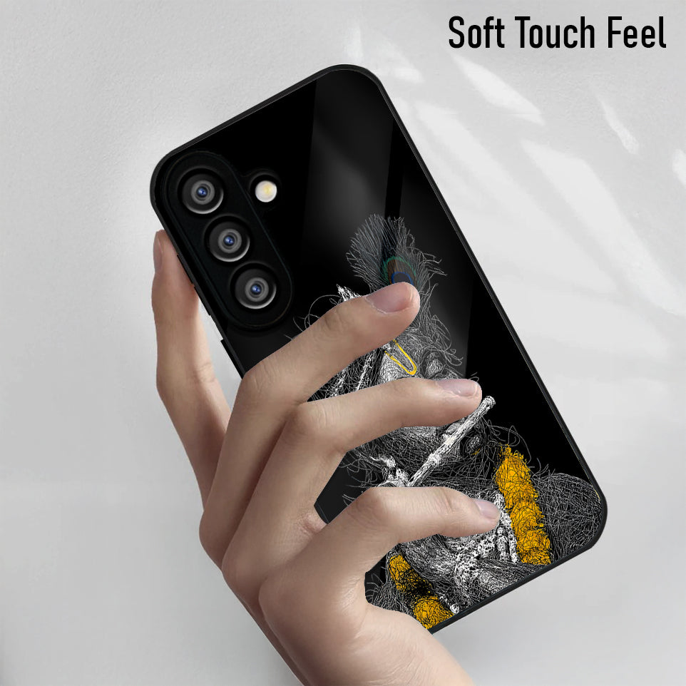 Samsung Galaxy A36 5G Premium Acrylic Shockproof Glass Back Case (Krishna Sketch)