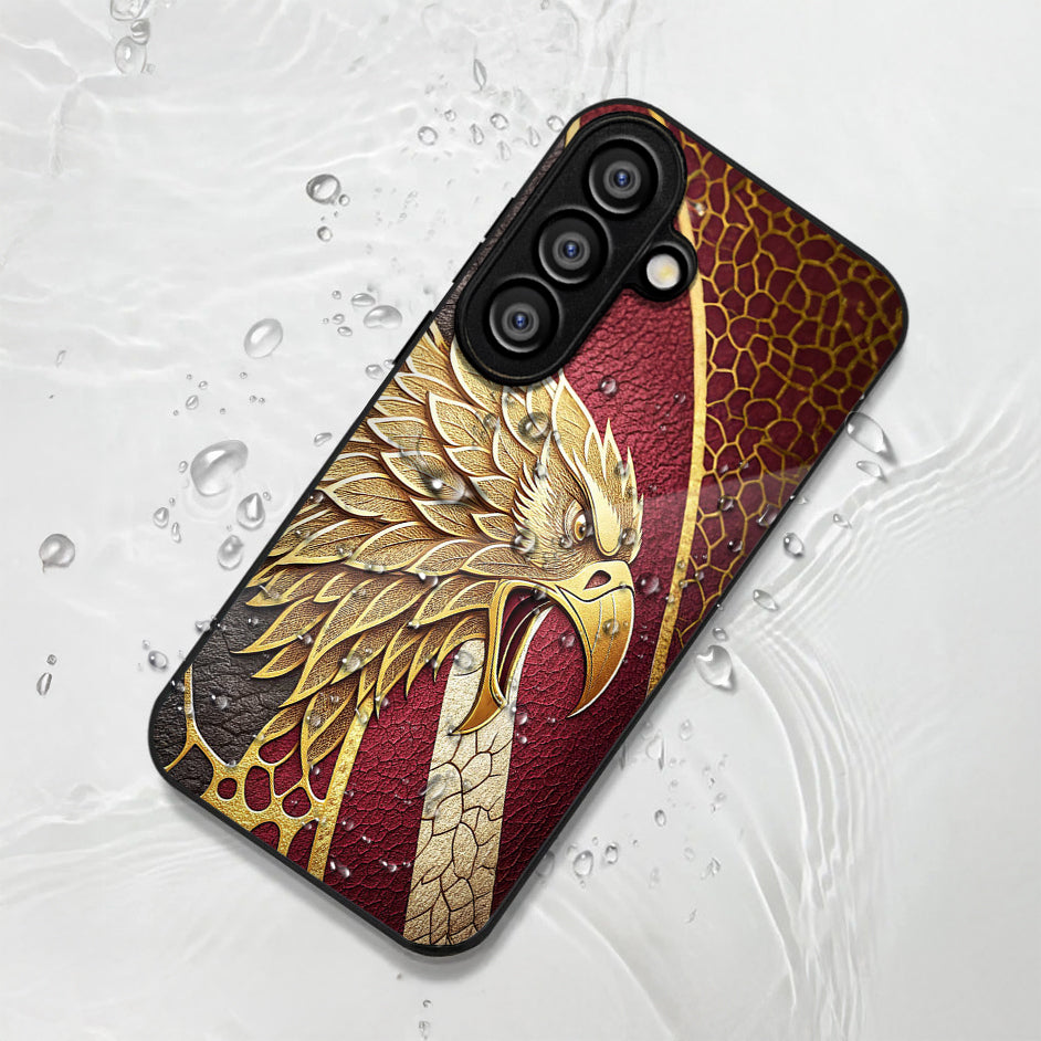 Samsung Galaxy A36 5G Premium Acrylic Shockproof Glass Back Case (Metallic Eagle)