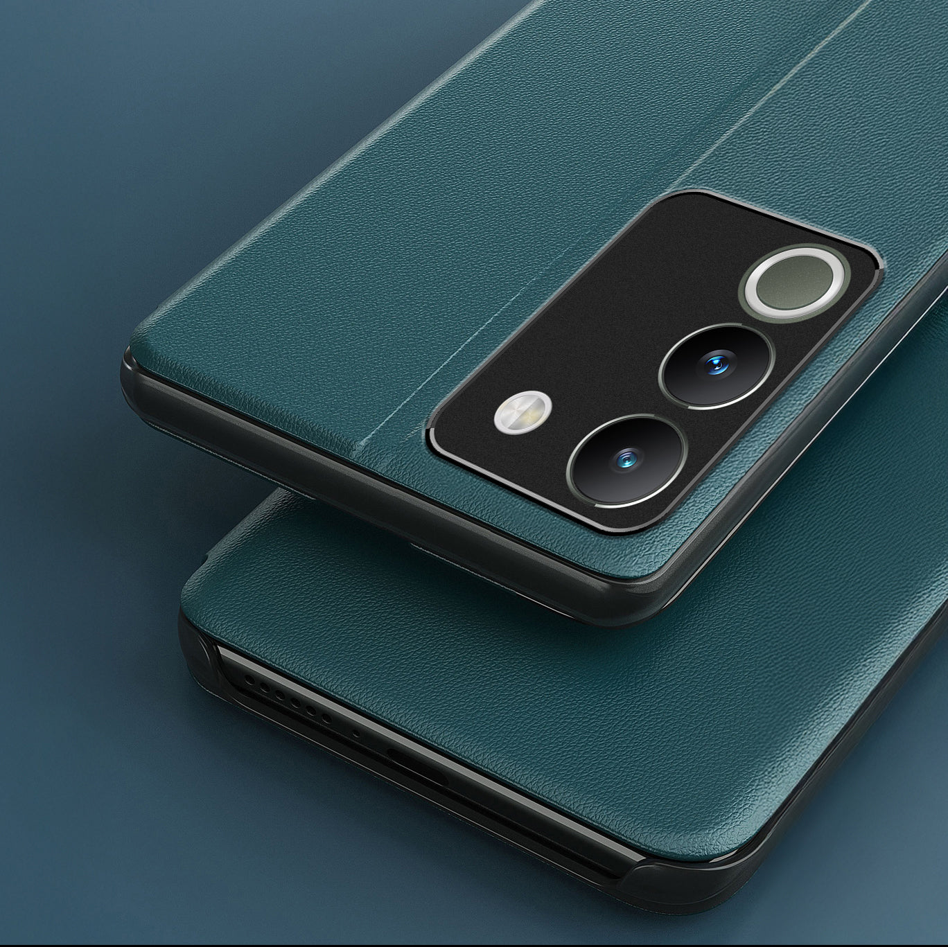 Vivo Y200 5G Luxury Half Window Leather Flip Case