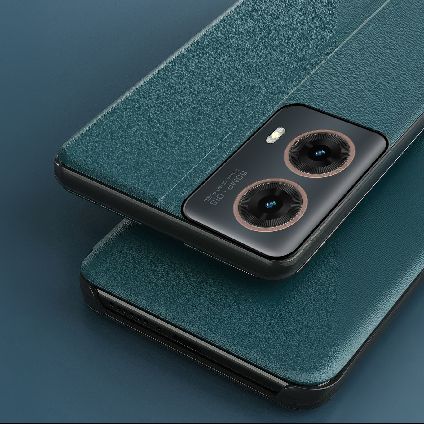 Motorola Moto G85 5G Luxury Half Window Leather Flip Case