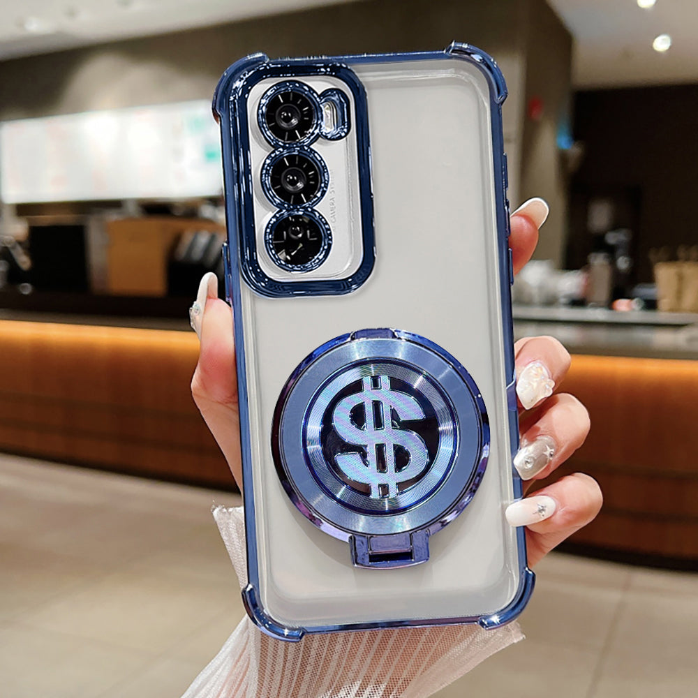 Oppo Reno 12 Pro 5G Four Corner Airbags 100% Original Astro Money Magnet Rotating Dollar Case