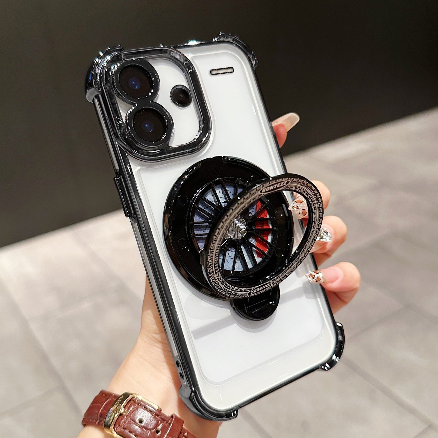 Redmi Note 13 Pro+ 5G Premium Stress Buster Wheel Rotating Shockproof Airbags Case