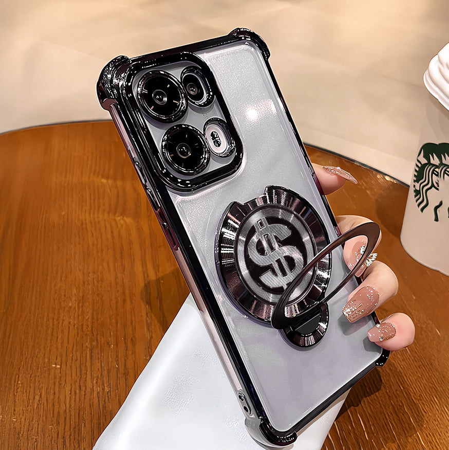 Oppo Reno13 5G Four Corner Airbags 100% Original Astro Money Magnet Rotating Dollar Case