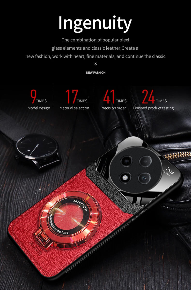 Oppo F27 Pro Plus Leather Red Cover