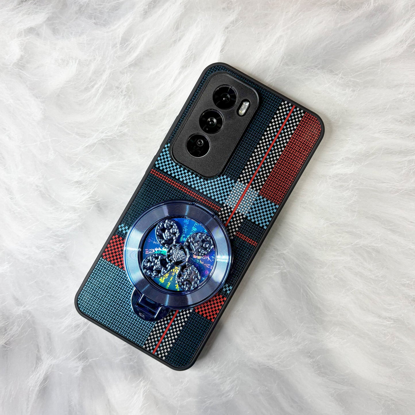Oppo Reno 12 Pro Blue Grid Rich Wheel Case