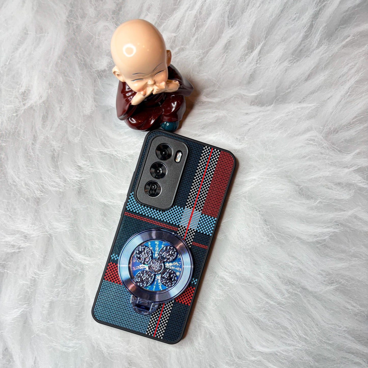 Oppo Reno 12 Pro Grid Pattern Rich Wheel Case