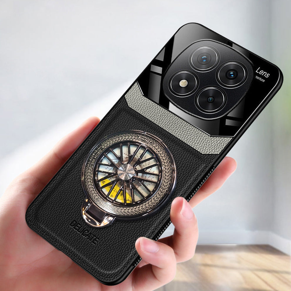 Redmi Note 14 Pro+ Stylish Leather Lens Wheel Case