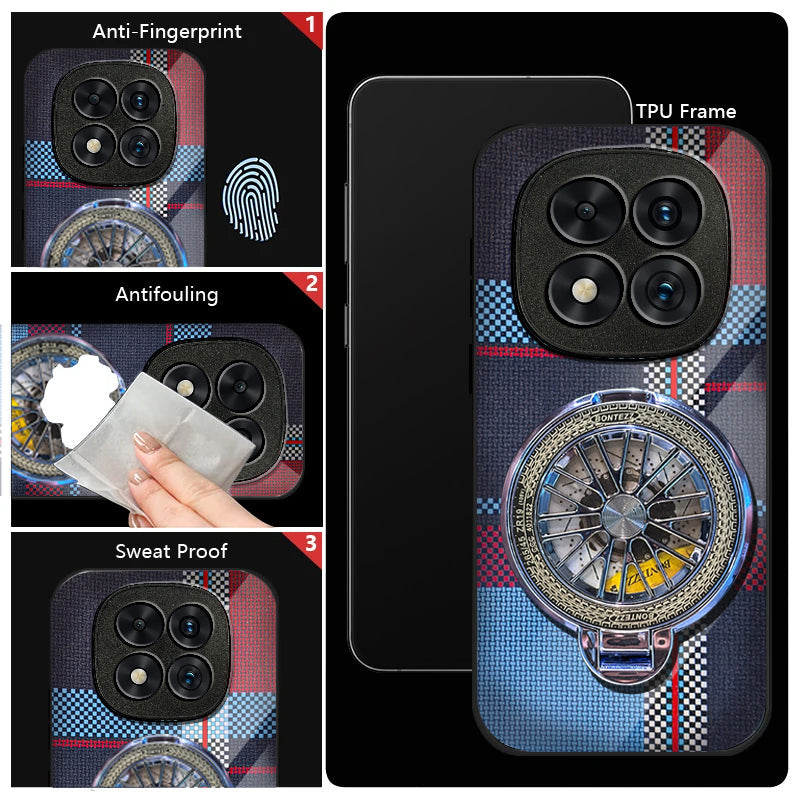Redmi Note 14 Pro+ 5G Premium Stress Buster Wheel Grid Pattern Back Case