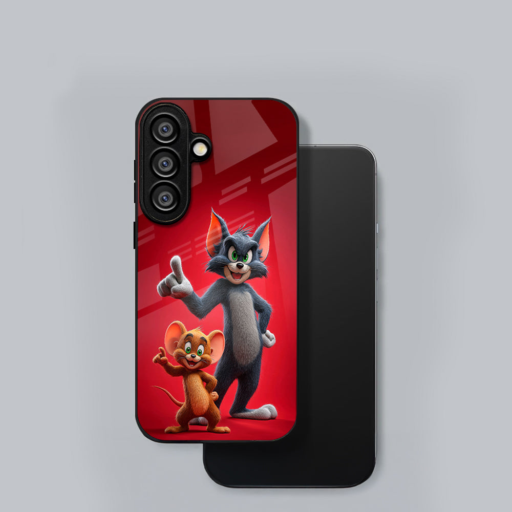 Samsung Galaxy A36 5G Premium Acrylic Shockproof Glass Back Case (Tom and Jerry)