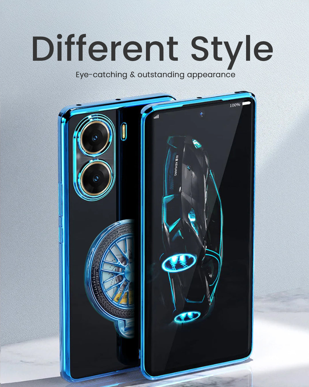 Glossy and durable case for Vivo V29e 5G with car wheel pattern