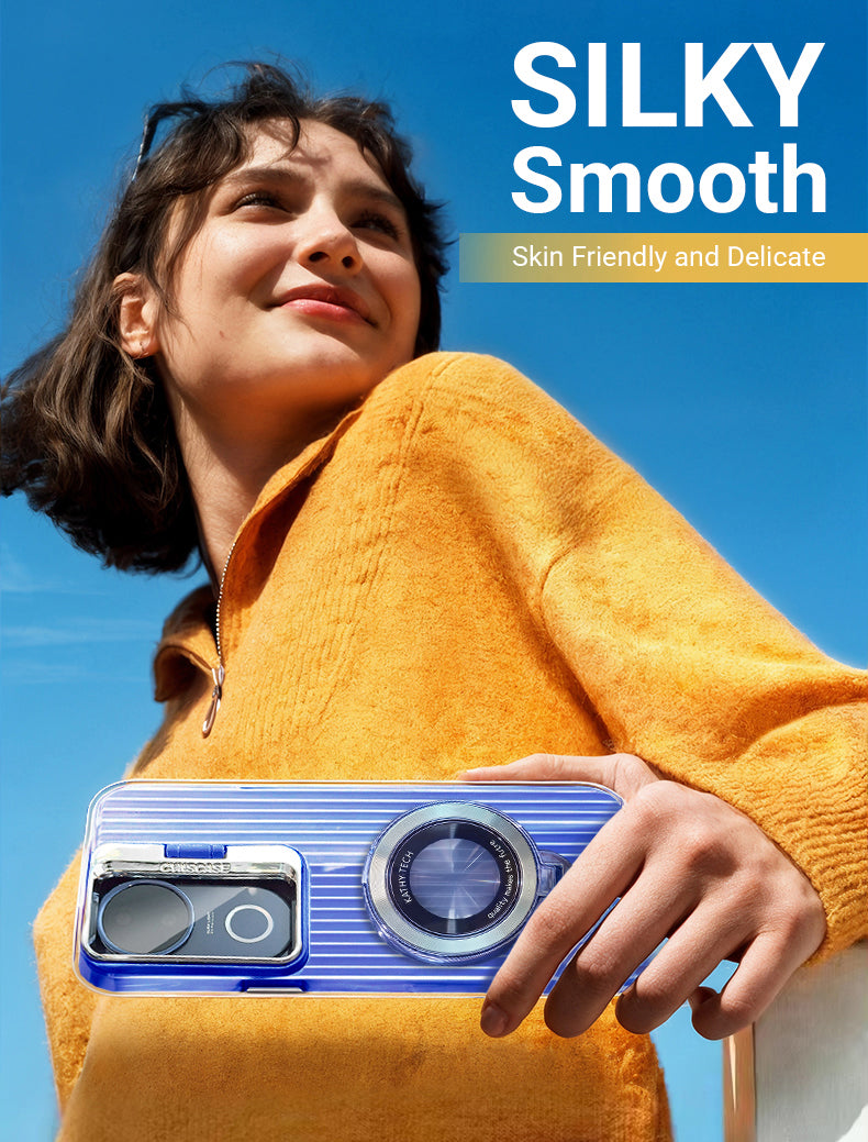 Durable Vivo V50 5G case with magnifier and ring support.