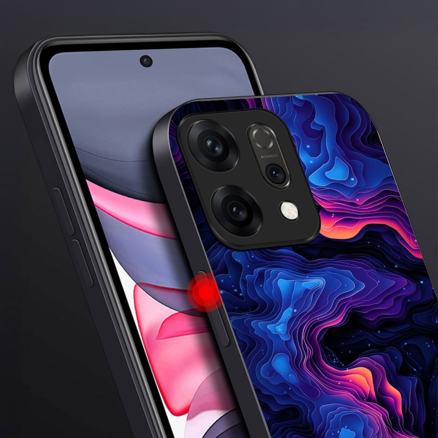 Oppo Reno 14 5G Premium Acrylic Shockproof Glass Back Case (Luminous TopoGlow)