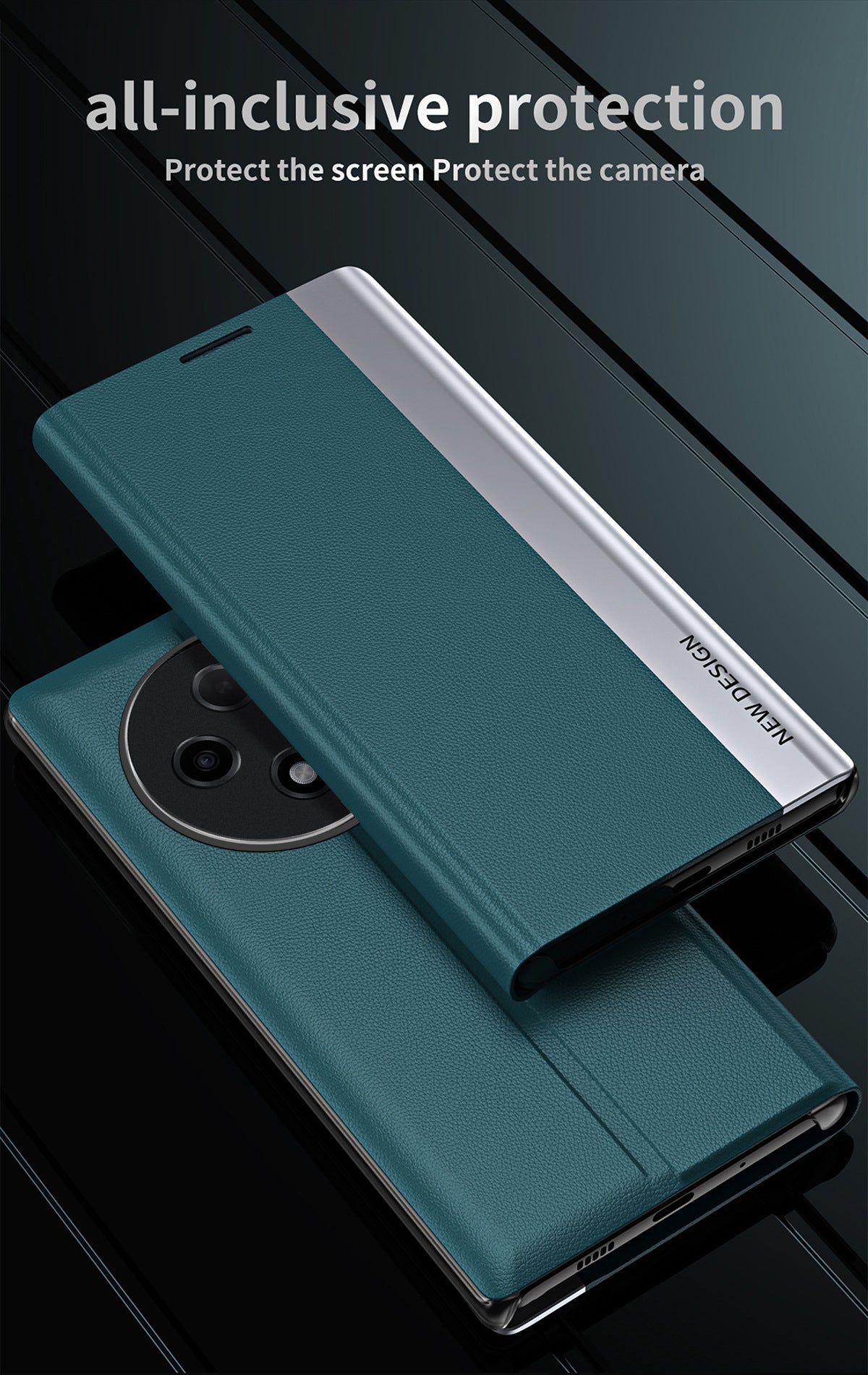 blue flip leather Oppo F27 Pro case