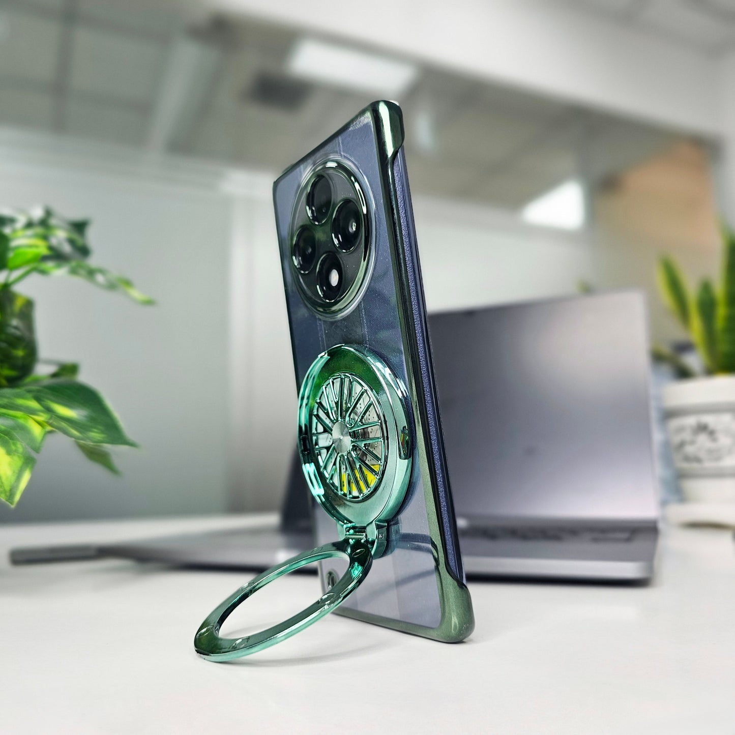 green stand Oppo F27 Pro case