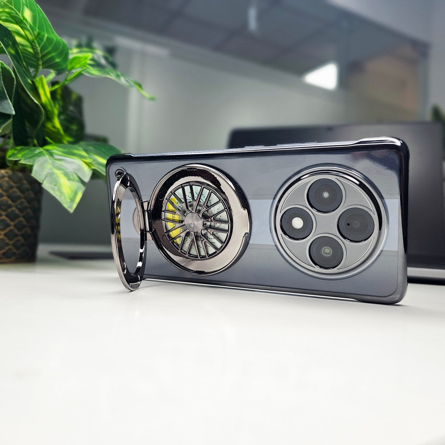 silver rotating wheel Oppo f27 pro case