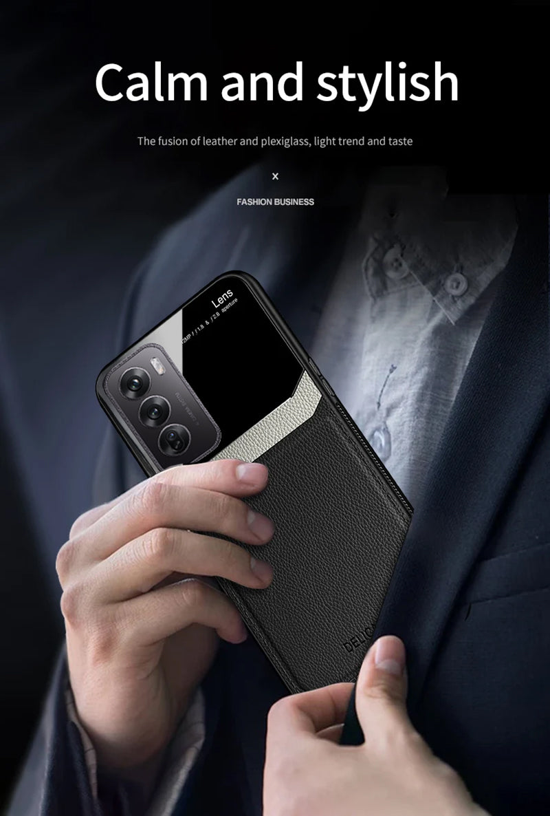 Oppo Reno 12 5G Premium Leather Lens Protective Case