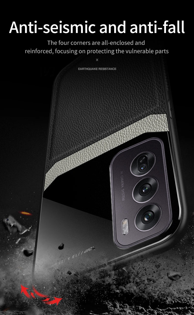 Oppo Reno 12 5G Premium Leather Lens Protective Case