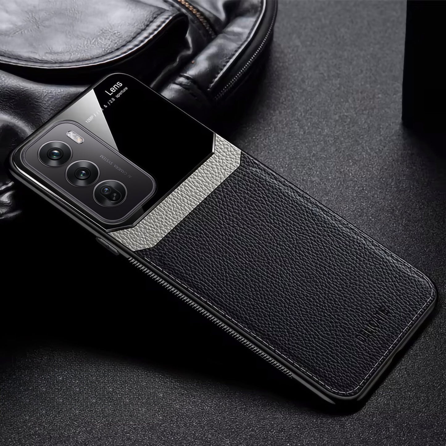 Oppo Reno 12 5G Premium Leather Lens Protective Case