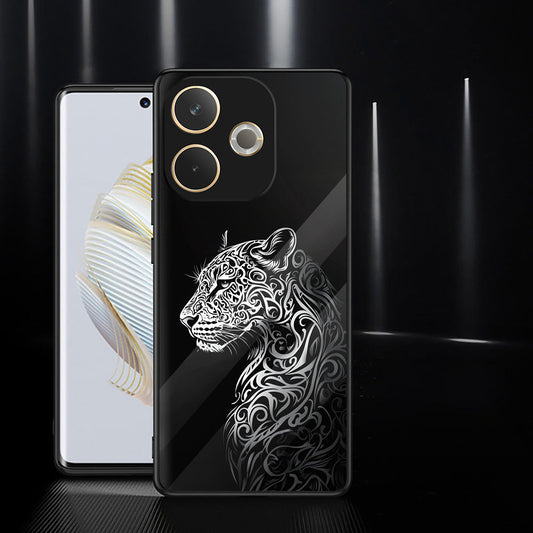 Oppo A5 Pro 5G Premium Acrylic Shockproof Glass Back Case (Tribal Panther)