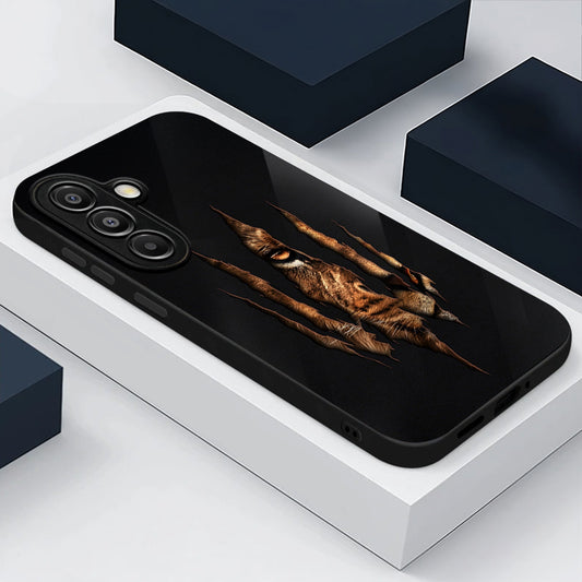 Samsung Galaxy A36 Premium Acrylic Shockproof Glass Back Case (Hidden Tiger)