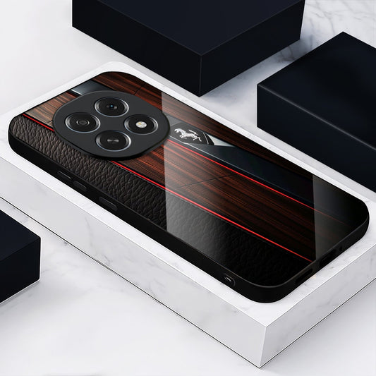 Oppo F29 Pro 5G Premium Acrylic Shockproof Glass Back Case (Wooden Ferrari)