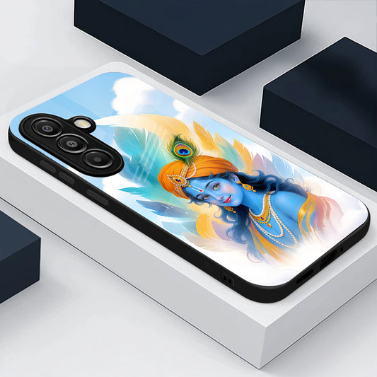 Samsung Galaxy A56 5G Premium Acrylic Shockproof Glass Back Case (Lord Krishna)