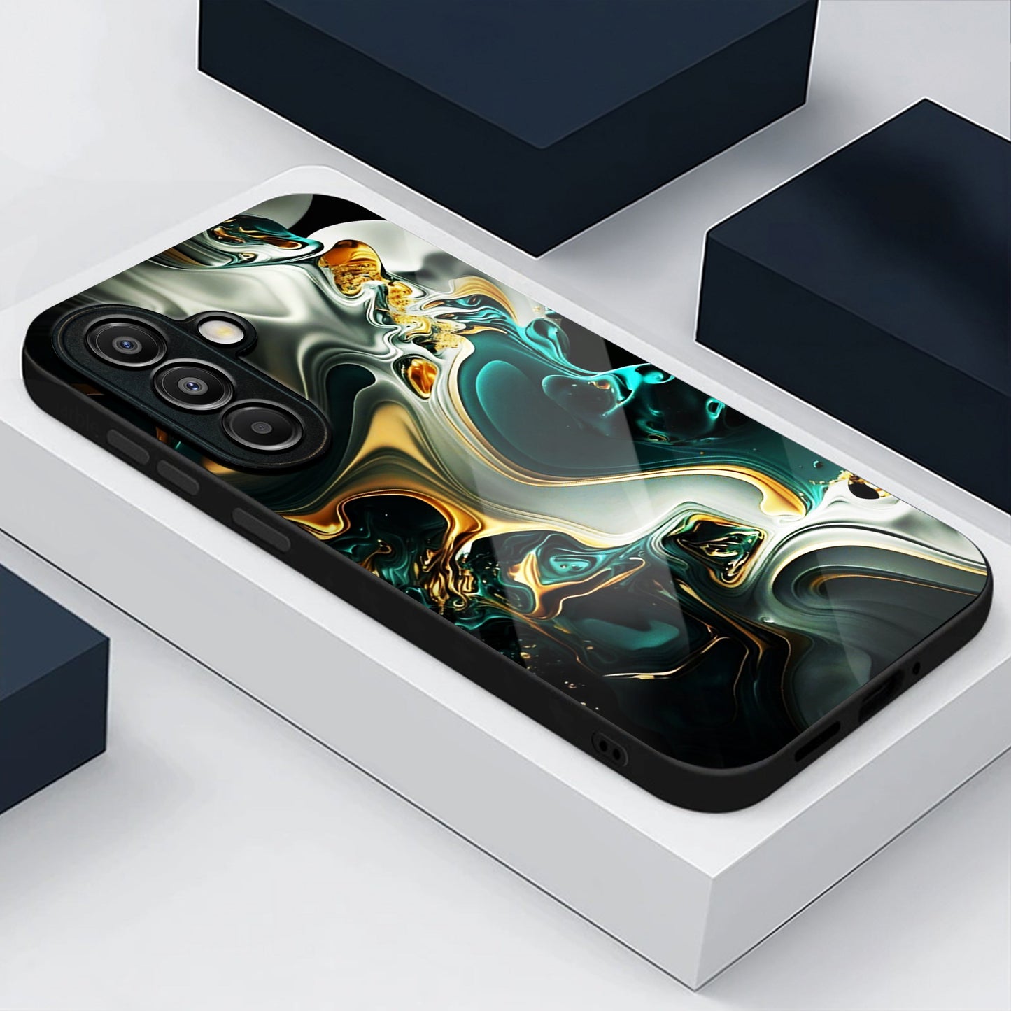 Samsung Galaxy A36 Premium Acrylic Shockproof Glass Back Case (Ocean Ember)