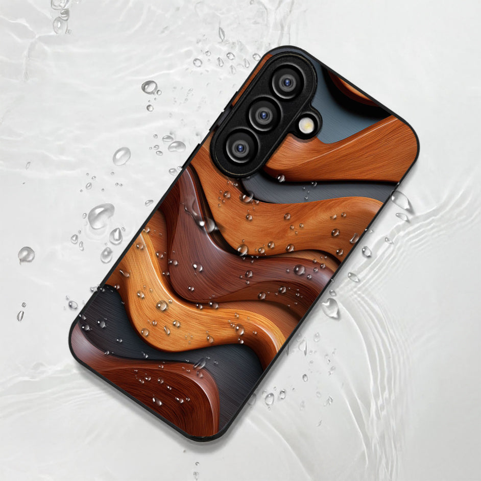 Samsung Galaxy A36 Premium Acrylic Shockproof Glass Back Case (Wood Wave)