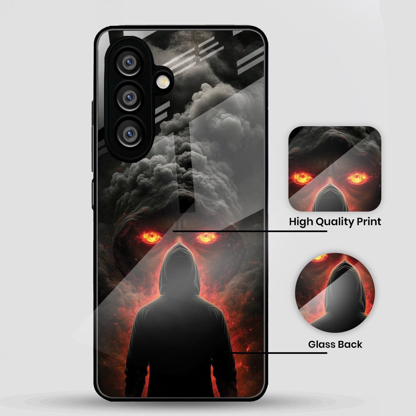 Samsung Galaxy A36 Premium Acrylic Shockproof Glass Back Case (Dark Flame)