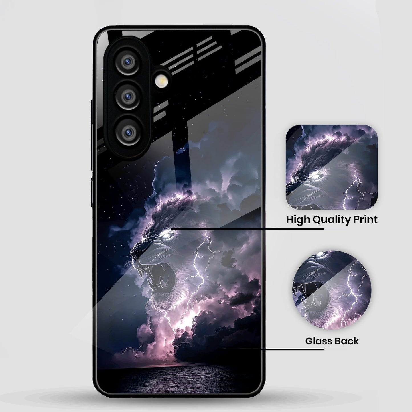 Samsung Galaxy A36 Premium Acrylic Shockproof Glass Back Case (Storm King)
