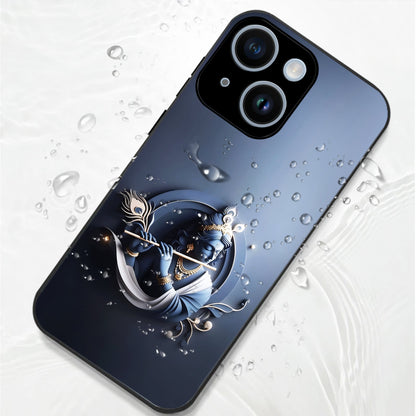 iPhone 15 Premium Acrylic Shockproof Glass Back Case ( Krishna )