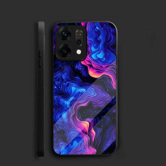 Oppo Reno 14 5G Premium Acrylic Shockproof Glass Back Case (Luminous TopoGlow)