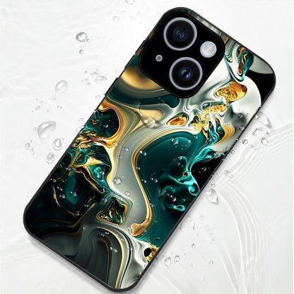 iPhone 15 Premium Acrylic Shockproof Glass Back Case (Ocean Ember)