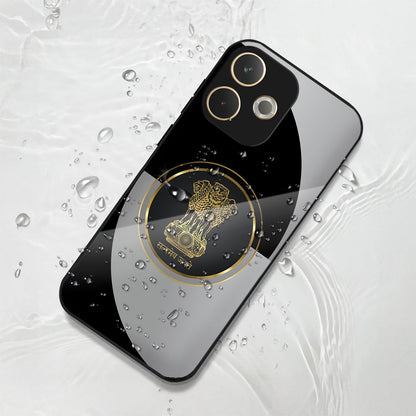 Oppo A5 Pro 5G Premium Acrylic Shockproof Glass Back Case (Satyamev Noir)