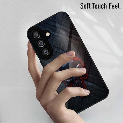 Samsung Galaxy A36 Premium Acrylic Shockproof Glass Back Case (Power Skull)