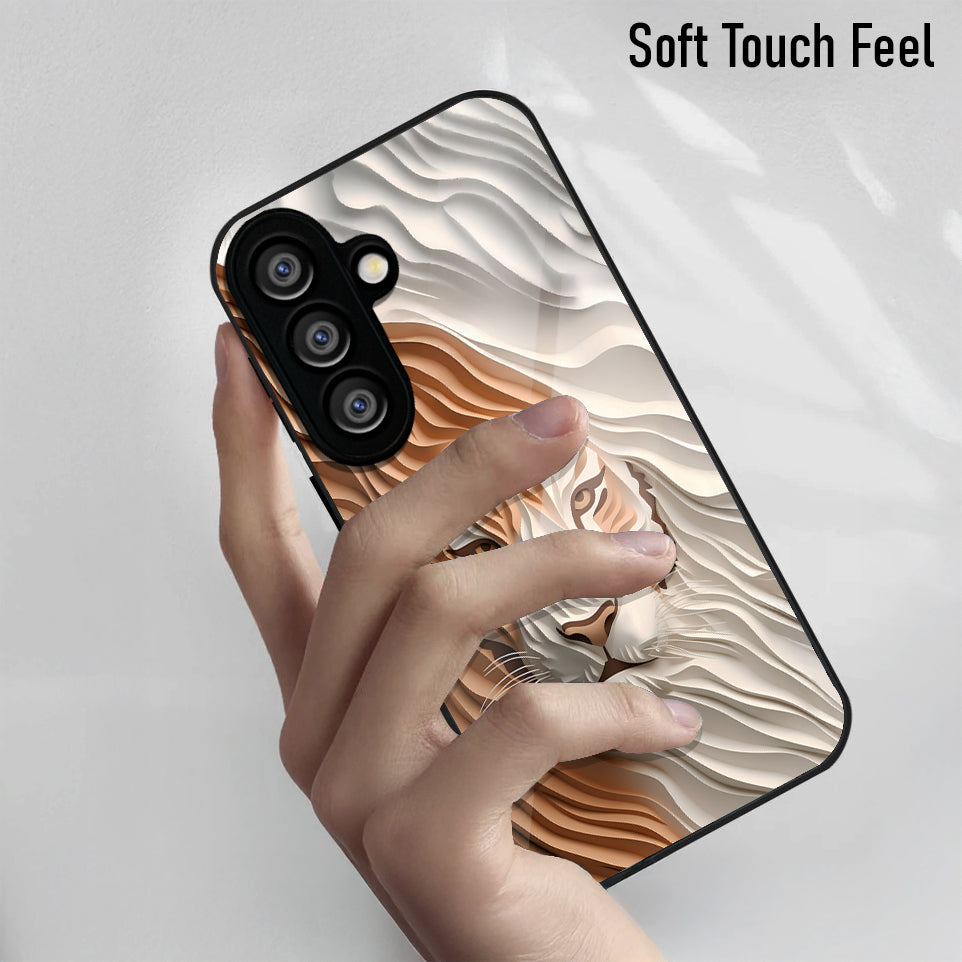 Samsung Galaxy A36 Premium Acrylic Shockproof Glass Back Case (Royal Tiger)