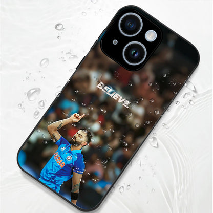 iPhone 15 Premium Acrylic Shockproof Glass Back Case (Virat Kohli)