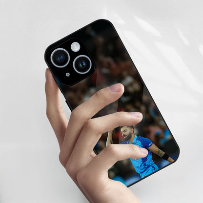 iPhone 15 Premium Acrylic Shockproof Glass Back Case (Virat Kohli)