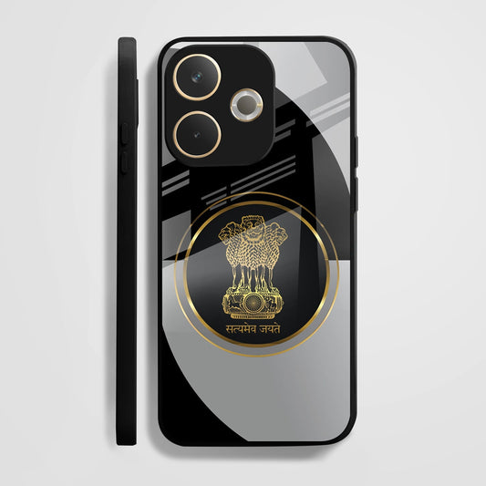 Oppo A5 Pro 5G Premium Acrylic Shockproof Glass Back Case (Satyamev Noir)