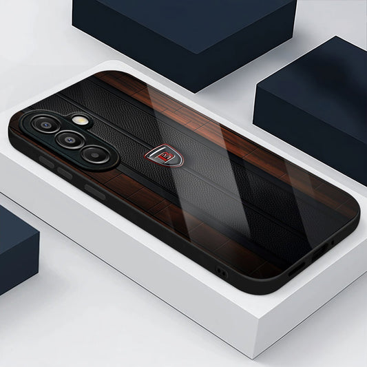 Samsung Galaxy A36 Premium Acrylic Shockproof Glass Back Case (Carbon Oak)