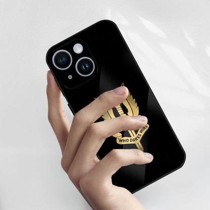 iPhone 15 Premium Acrylic Shockproof Glass Back Case (Dare Wins)