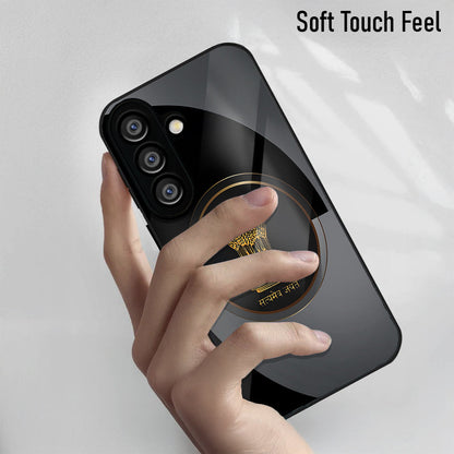 Samsung Galaxy A36 Premium Acrylic Shockproof Glass Back Case (Satyamev Noir)