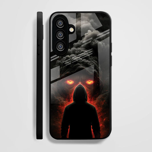 Samsung Galaxy A36 Premium Acrylic Shockproof Glass Back Case (Dark Flame)