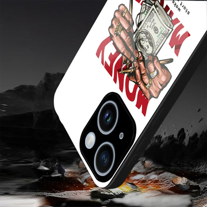 iPhone 15 Premium Acrylic Shockproof Glass Back Case (Money Maker)